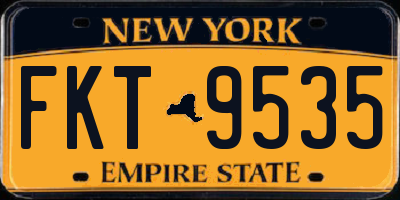 NY license plate FKT9535