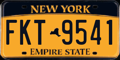NY license plate FKT9541