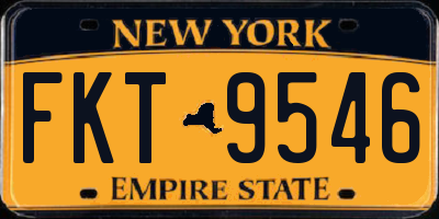 NY license plate FKT9546