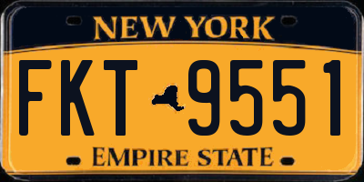 NY license plate FKT9551