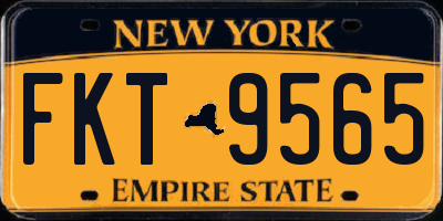 NY license plate FKT9565
