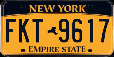 NY license plate FKT9617