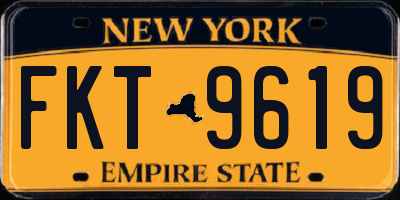 NY license plate FKT9619