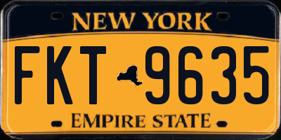 NY license plate FKT9635