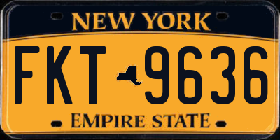 NY license plate FKT9636