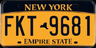 NY license plate FKT9681