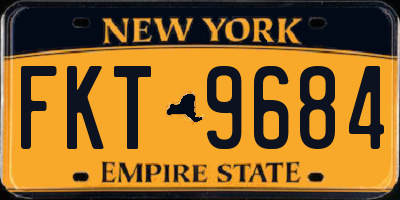 NY license plate FKT9684