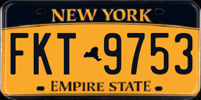 NY license plate FKT9753