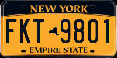 NY license plate FKT9801