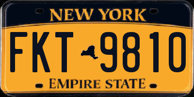 NY license plate FKT9810