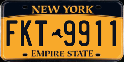 NY license plate FKT9911