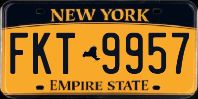 NY license plate FKT9957