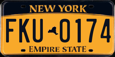 NY license plate FKU0174