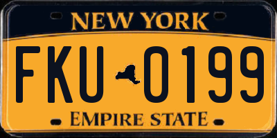 NY license plate FKU0199