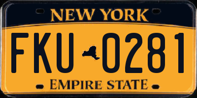 NY license plate FKU0281