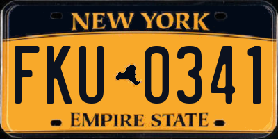 NY license plate FKU0341