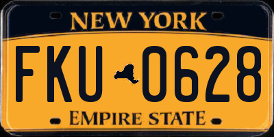 NY license plate FKU0628