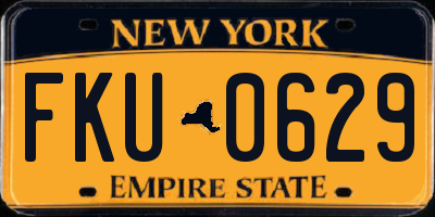 NY license plate FKU0629