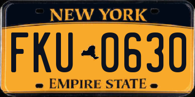 NY license plate FKU0630