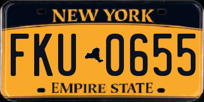 NY license plate FKU0655