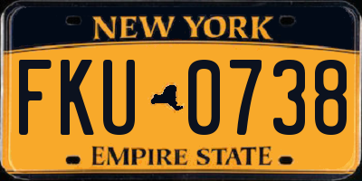 NY license plate FKU0738