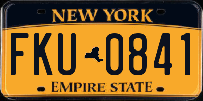 NY license plate FKU0841