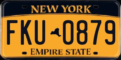 NY license plate FKU0879