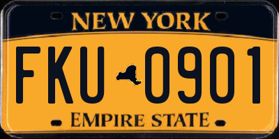 NY license plate FKU0901