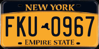 NY license plate FKU0967