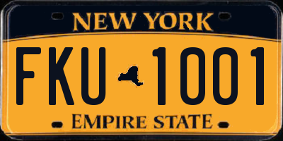 NY license plate FKU1001