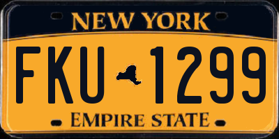 NY license plate FKU1299