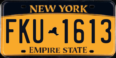 NY license plate FKU1613