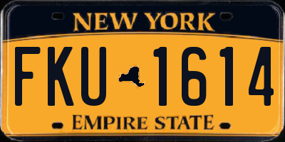 NY license plate FKU1614