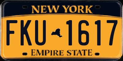 NY license plate FKU1617