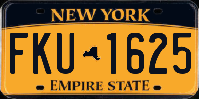 NY license plate FKU1625
