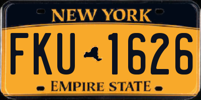 NY license plate FKU1626