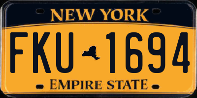NY license plate FKU1694