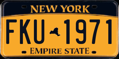 NY license plate FKU1971