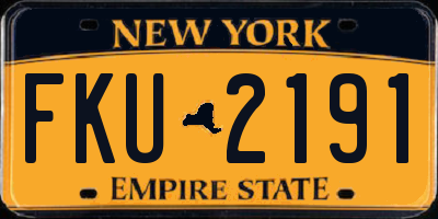 NY license plate FKU2191