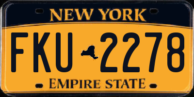 NY license plate FKU2278