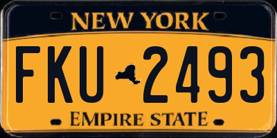 NY license plate FKU2493