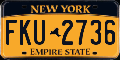 NY license plate FKU2736