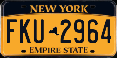 NY license plate FKU2964