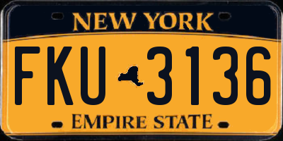 NY license plate FKU3136