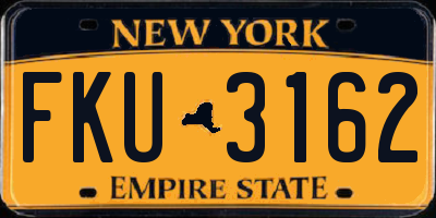 NY license plate FKU3162