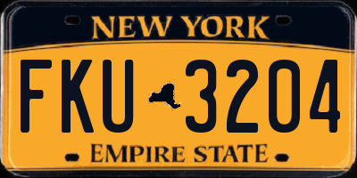 NY license plate FKU3204