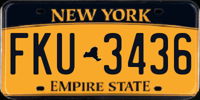 NY license plate FKU3436