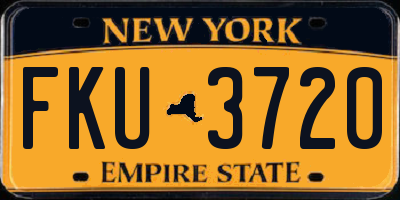 NY license plate FKU3720