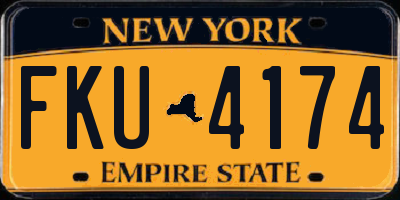 NY license plate FKU4174