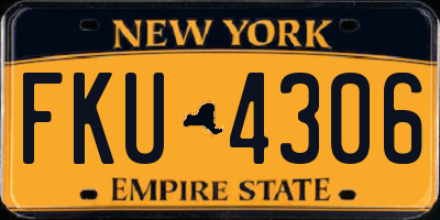 NY license plate FKU4306